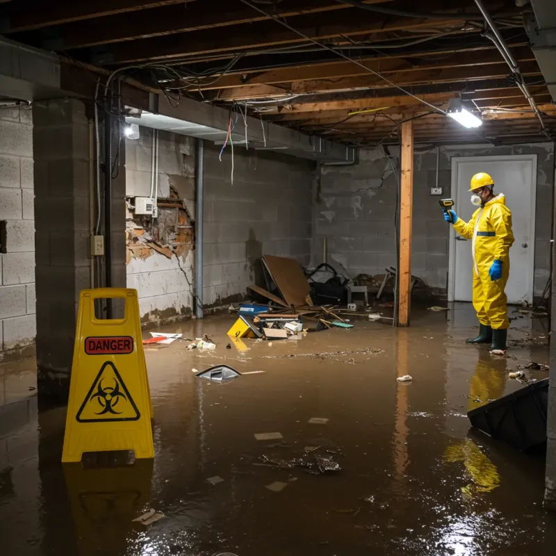 Flooded Basement Electrical Hazard in Brush Fork, WV Property