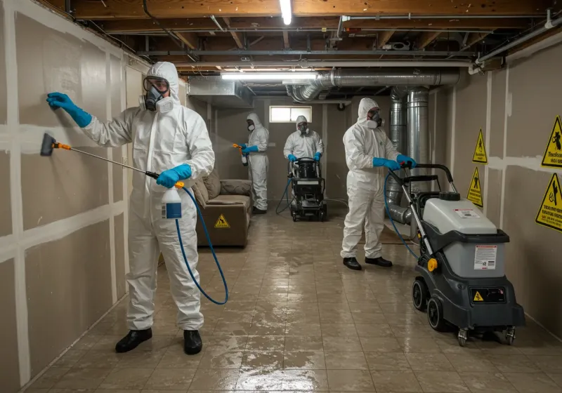Basement Moisture Removal and Structural Drying process in Brush Fork, WV
